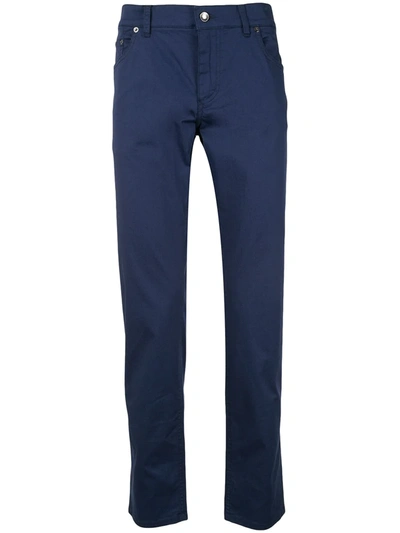 Shop Dolce & Gabbana Cropped Chinos In Blue