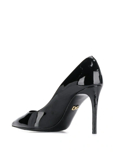 Shop Dolce & Gabbana 90mm Patent Leather Pumps In Black