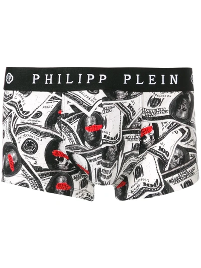 Shop Philipp Plein Dollar Print Boxers In Black