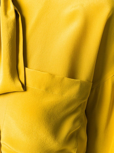Shop Jejia Pussy-bow Blouse In Yellow