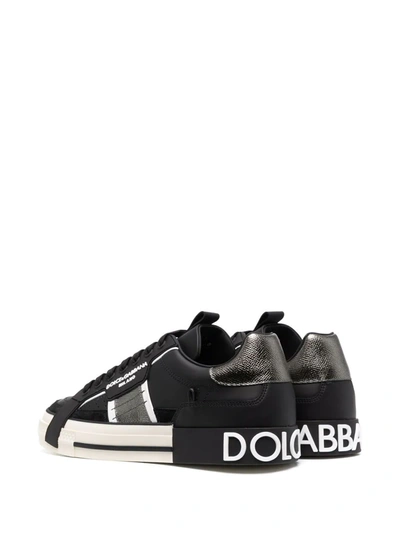 Shop Dolce & Gabbana 2.zero Custom Leather Sneakers In Black