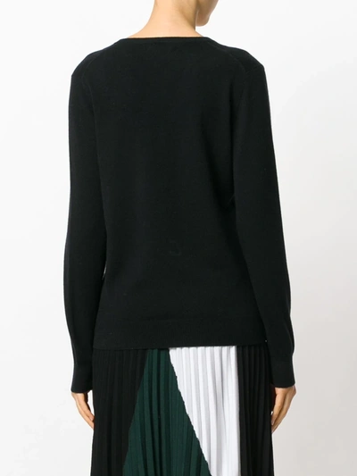 Shop N•peal Cashmere V-neck Jumper In Black