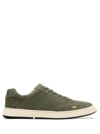 Shop Osklen Leather Panelled Sneakers In Green