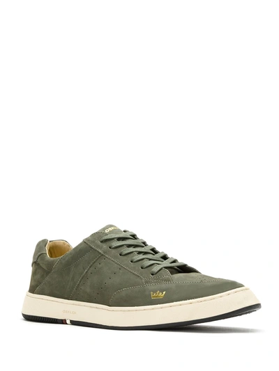 Shop Osklen Leather Panelled Sneakers In Green