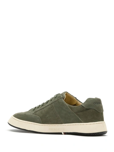 Shop Osklen Leather Panelled Sneakers In Green