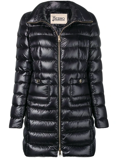 Shop Herno Mid-length Puffer Jacket In Black