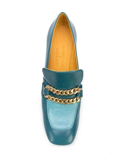Shop Madison.maison Perla Block Heel Loafers In Blue
