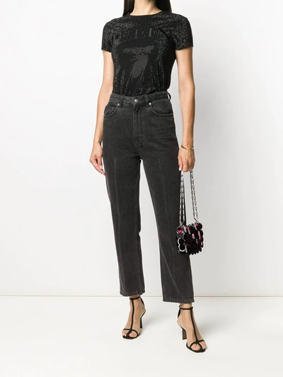 Philipp Plein Crystal Plein Embroidered T-shirt In Black