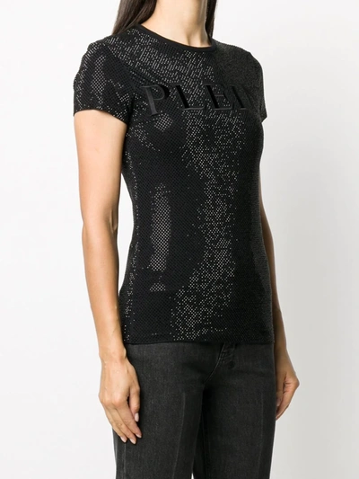 Shop Philipp Plein Crystal Plein Embroidered T-shirt In Black