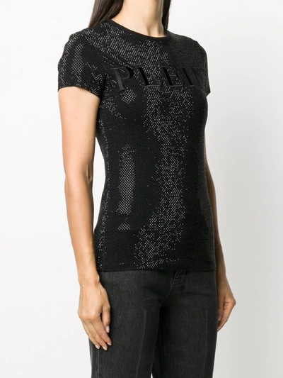 Philipp Plein Crystal Plein Embroidered T-shirt In Black