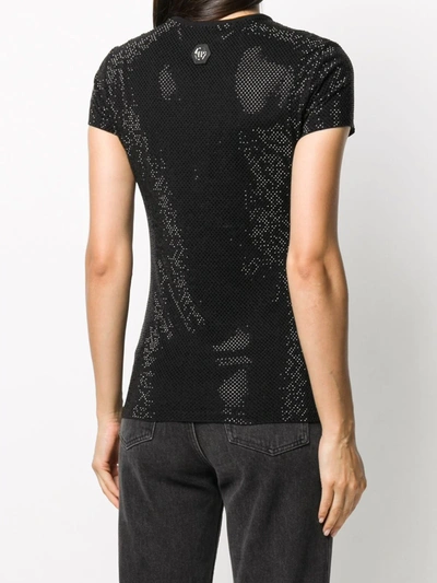 Philipp Plein Crystal Plein Embroidered T-shirt In Black