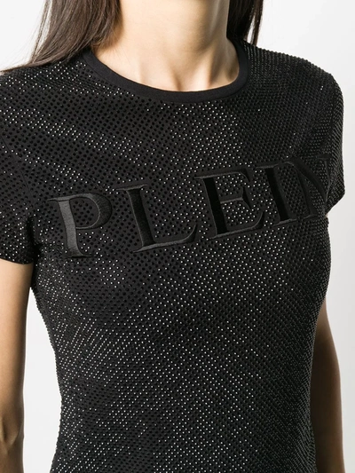 Shop Philipp Plein Crystal Plein Embroidered T-shirt In Black