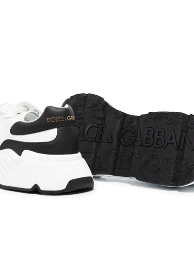 Shop Dolce & Gabbana Daymaster Leather Sneakers In White