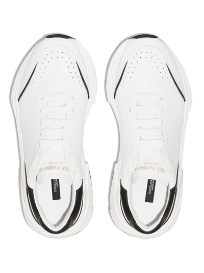 Shop Dolce & Gabbana Daymaster Leather Sneakers In White