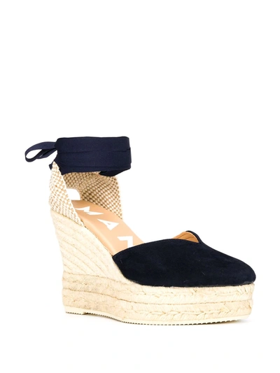 Shop Manebi Ankle Strap Espadrilles In Blue