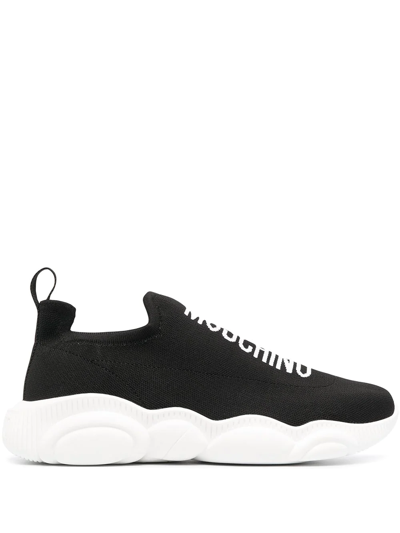 Shop Moschino Teddy Slip-on Sneakers In Black