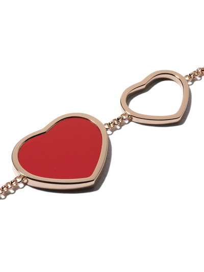 Shop Chopard 18kt Rose Gold Happy Hearts Diamond Bracelet