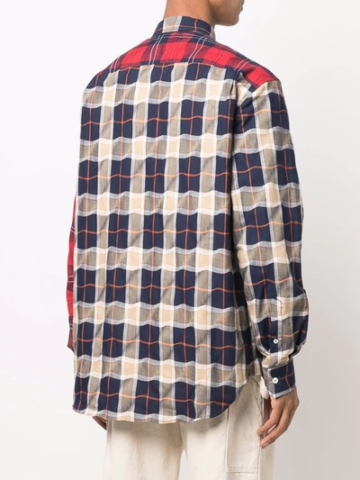 Shop Loewe Patchwork Checked Shirt In Black