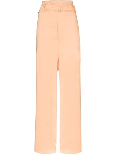 Shop Low Classic Belted Paperbag Trousers In Orange
