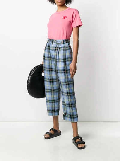 Comme Des Garçons Play Heart-print Crew Neck T-shirt In Pink