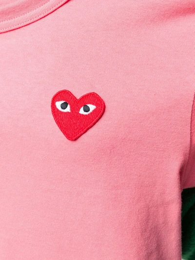 Shop Comme Des Garçons Play Heart-print Crew Neck T-shirt In Pink