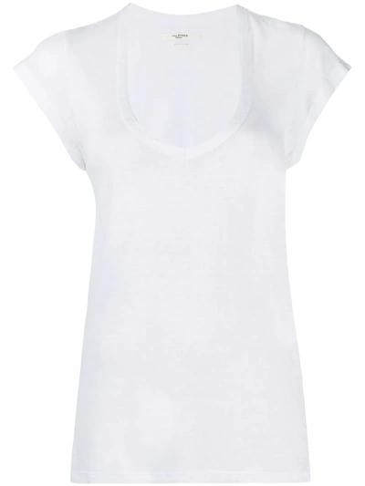 Shop Isabel Marant Étoile U-neck Longline T-shirt In White