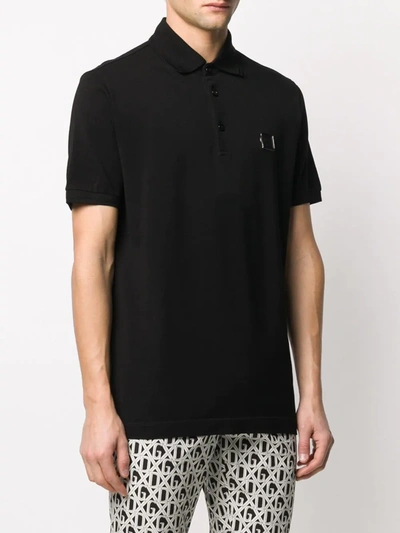 Shop Dolce & Gabbana Dg Patch Polo Shirt In Black