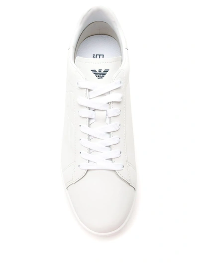 Ea7 Embossed Logo Sneakers In White