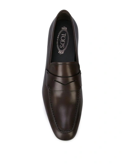 Tod's Classic Logo Stamped Loafers In Brown
