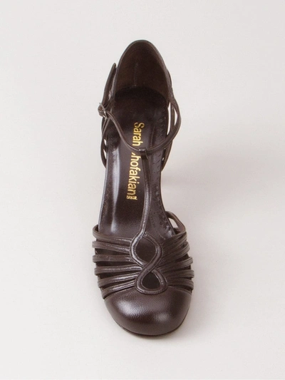 Sarah Chofakian Strappy Pumps In Brown