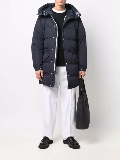 Shop Moncler Commercy Padded Parka Coat In Blue