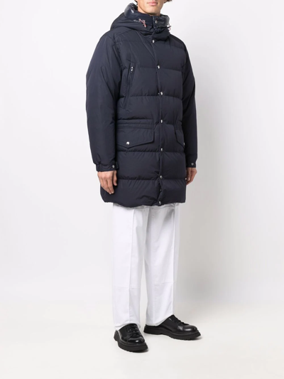 Shop Moncler Commercy Padded Parka Coat In Blue