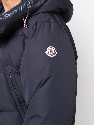 Shop Moncler Commercy Padded Parka Coat In Blue