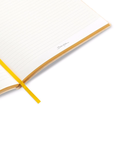 Dolce & Gabbana Medium Carretto-print Ruled Notebook In Orange