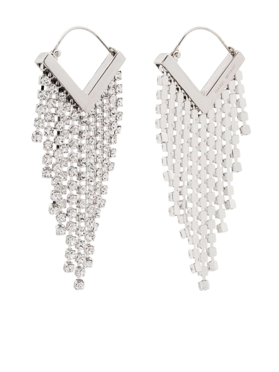 Shop Isabel Marant Crystal-embellished Drop Earrings In Silver