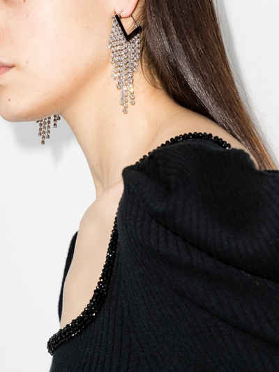 Shop Isabel Marant Crystal-embellished Drop Earrings In Silver