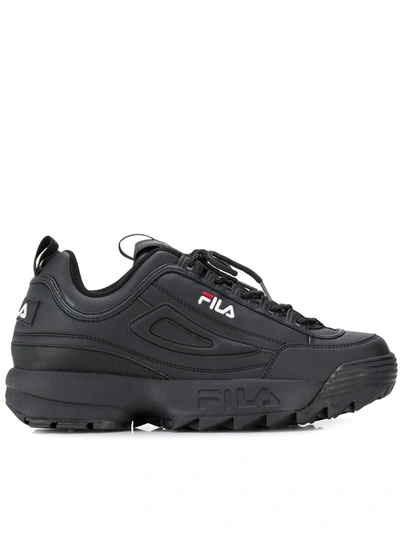 Shop Fila Ridged Sole Sneakers In Black