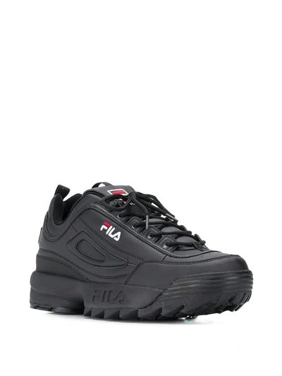 Shop Fila Ridged Sole Sneakers In Black