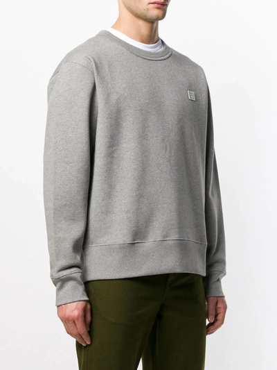 Shop Acne Studios Fairview Face Sweatshirt In Grey