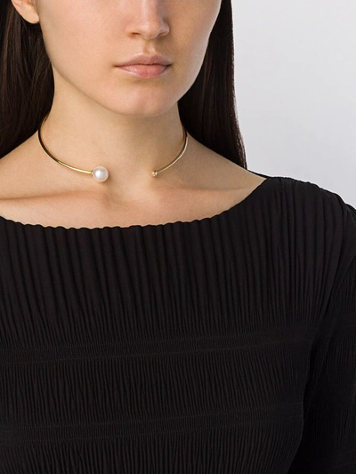 Shop Yoko London 18kt Yellow Gold Trend Freshwater Pearl And Diamond Necklace In 6