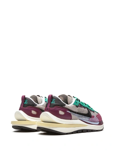 Shop Nike X Sacai Vaporwaffle "villain Red/neptune Green" Sneakers In Purple