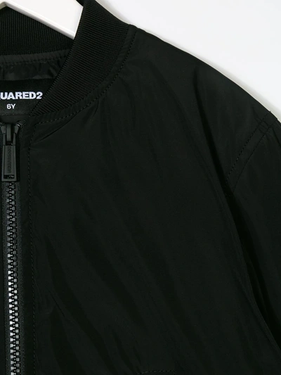 Shop Dsquared2 Logo Print Bomber Jacket In Black