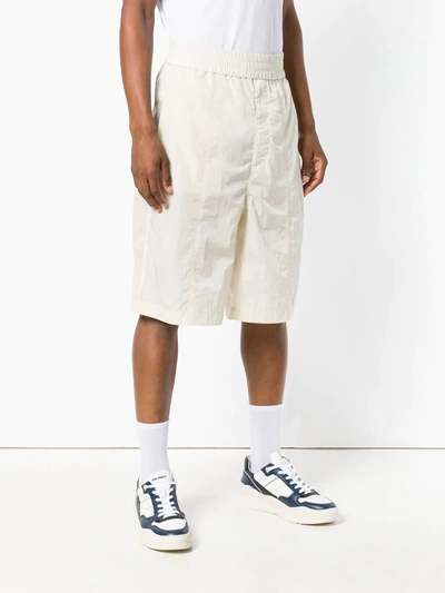 Shop Ami Alexandre Mattiussi Oversized Track Shorts In White