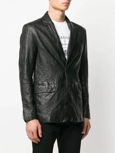 Zadig & Voltaire Valfried Crinkle Leather Jacket In Black