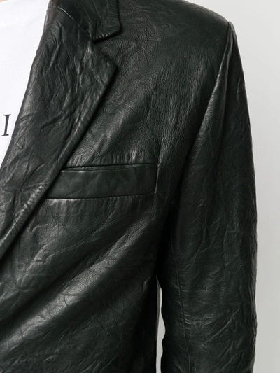 Zadig & Voltaire Valfried Crinkle Leather Jacket In Black