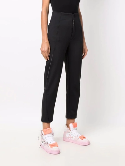 Shop Y-3 High-rise Straight-leg Cropped Trousers In Black