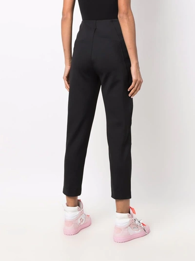 Shop Y-3 High-rise Straight-leg Cropped Trousers In Black