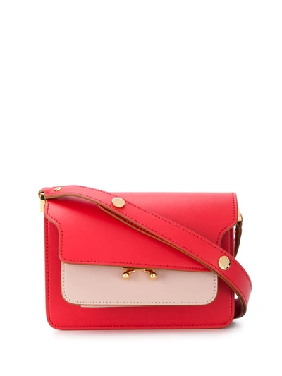 Shop Marni Small Trunk Shoulder Bag In Red
