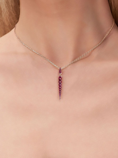 Shop Boghossian 18kt Rose Gold Merveilles Icicle Ruby Small Pendant In Red