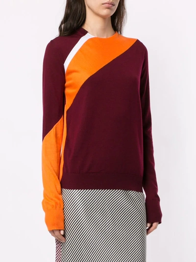 CALVIN KLEIN 205W39NYC TWO-TONE JUMPER - 红色